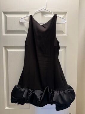 Zara Black Satin-Trim Sleeveless Dress